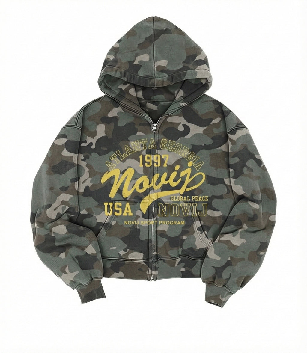 Camo Zip up hoodie