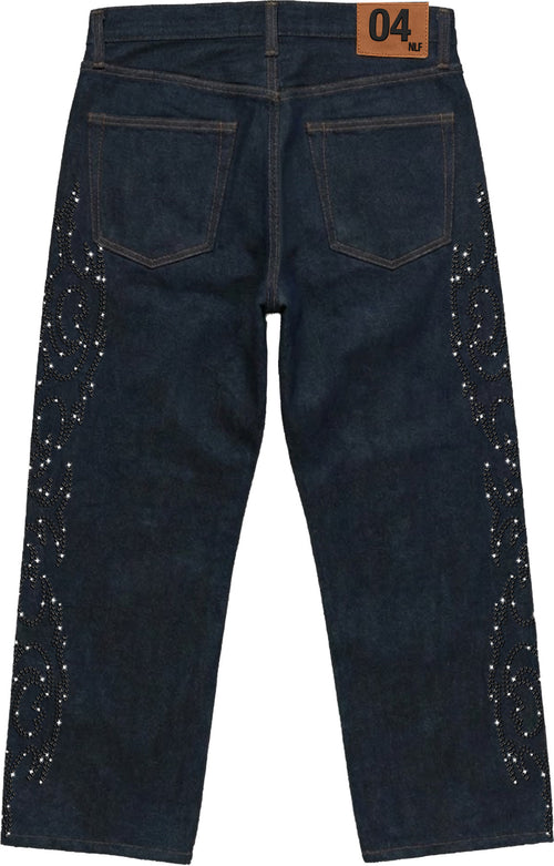 Raw Denim rhinestone jeans