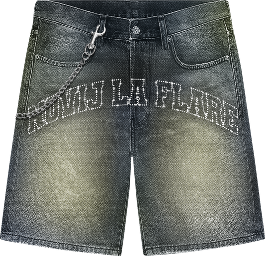 LA FLARE DENIM SHORTS